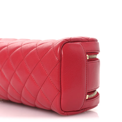 Chanel Caviar Quilted Toiletry Case With Chain Dark Pink 10 of 12
