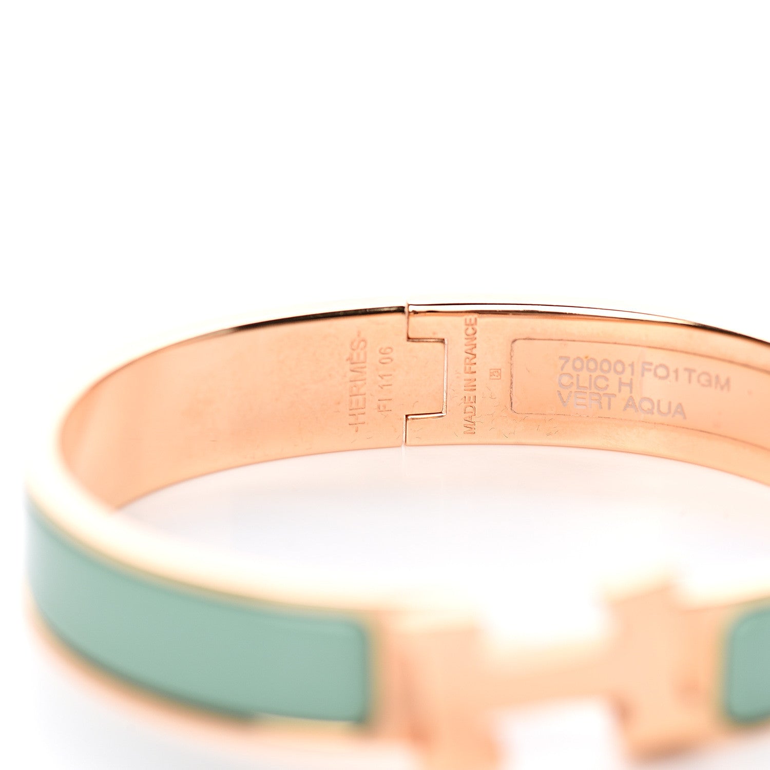Hermes Enamel Narrow Clic Clac H Bracelet GM Vert Aqua 4 of 4