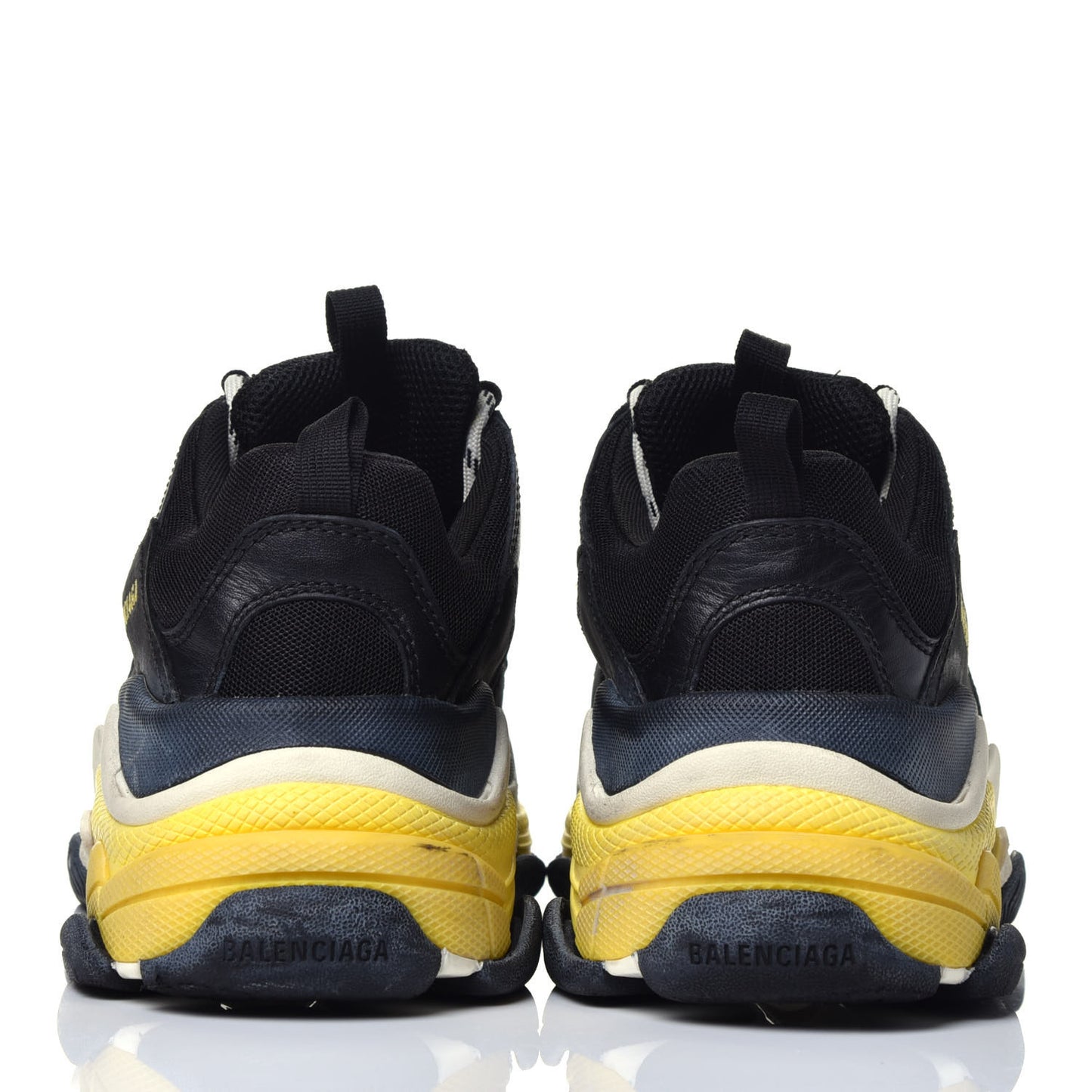 Fabric Mesh Womens Triple S Sneakers 39 Black Yellow