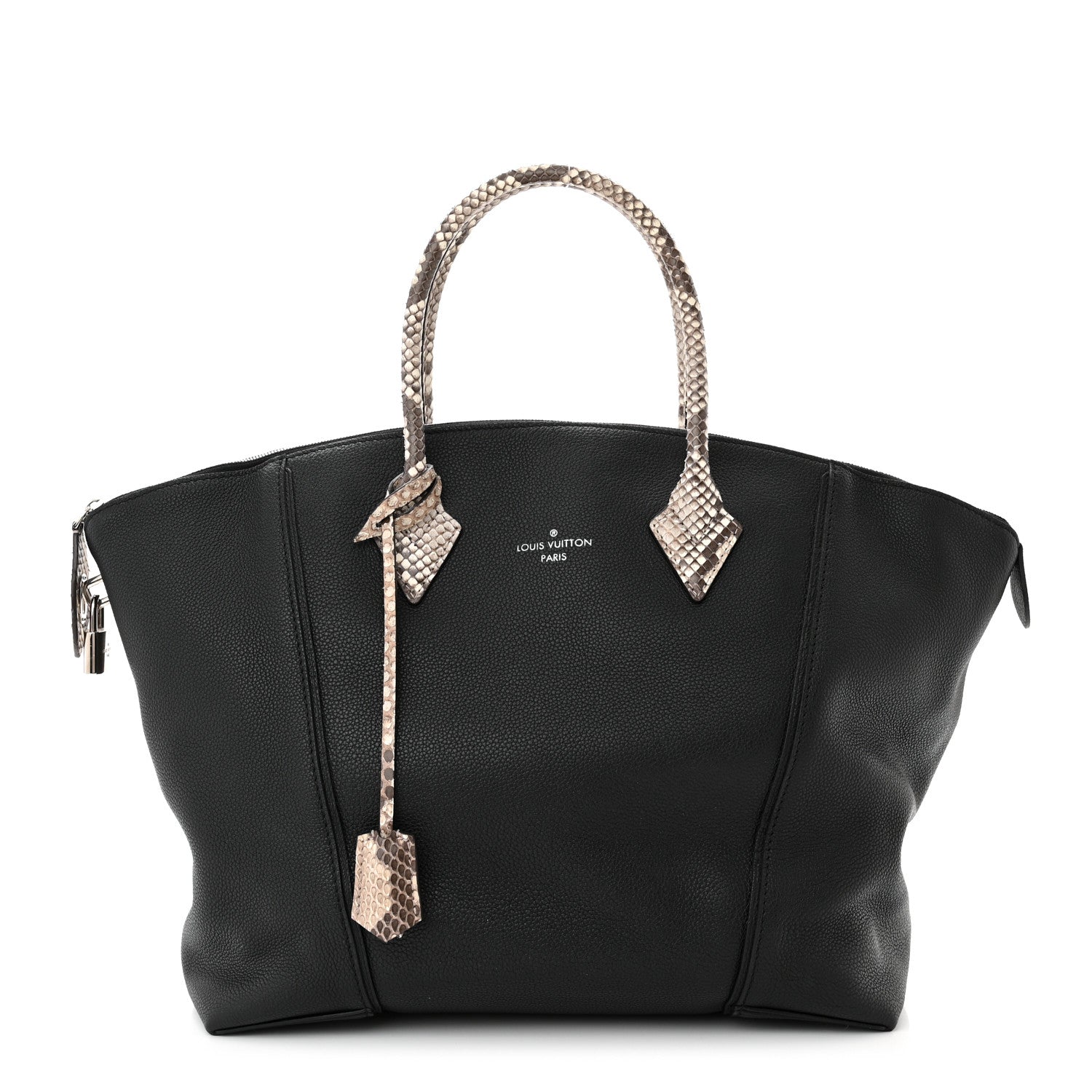 Louis Vuitton Veau Cachemire Snakeskin Soft Lockit MM Black 1 of 9