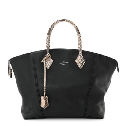 Louis Vuitton Veau Cachemire Snakeskin Soft Lockit MM Black 1 of 9