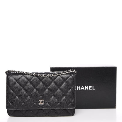 Chanel Caviar Quilted Wallet On Chain WOC Black 9 of 9