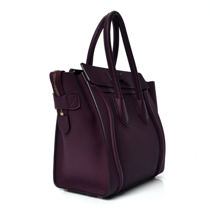 Celine Baby Drummed Calfskin Micro Luggage Burgundy 2 of 4