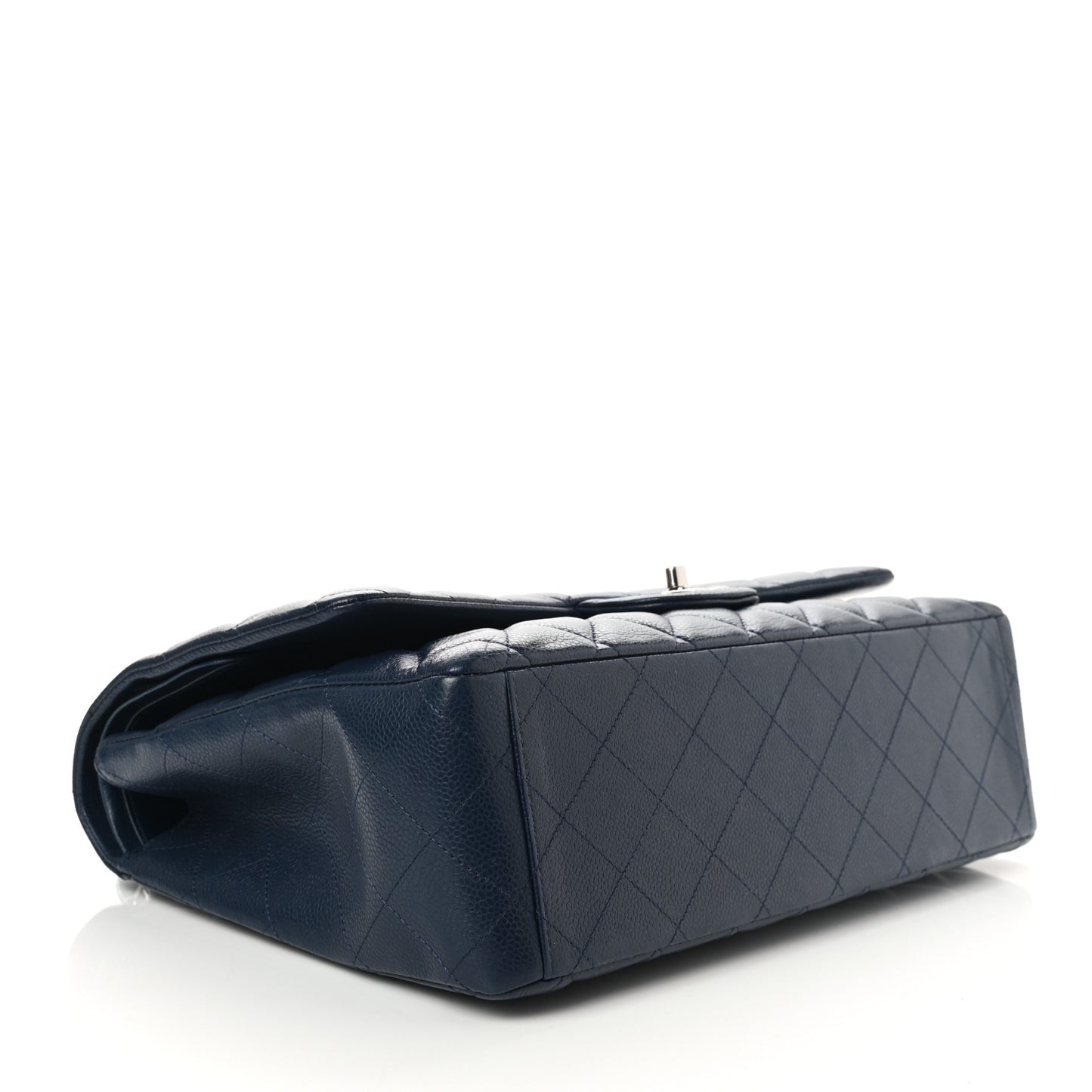 Caviar Quilted Maxi Double Flap Blue