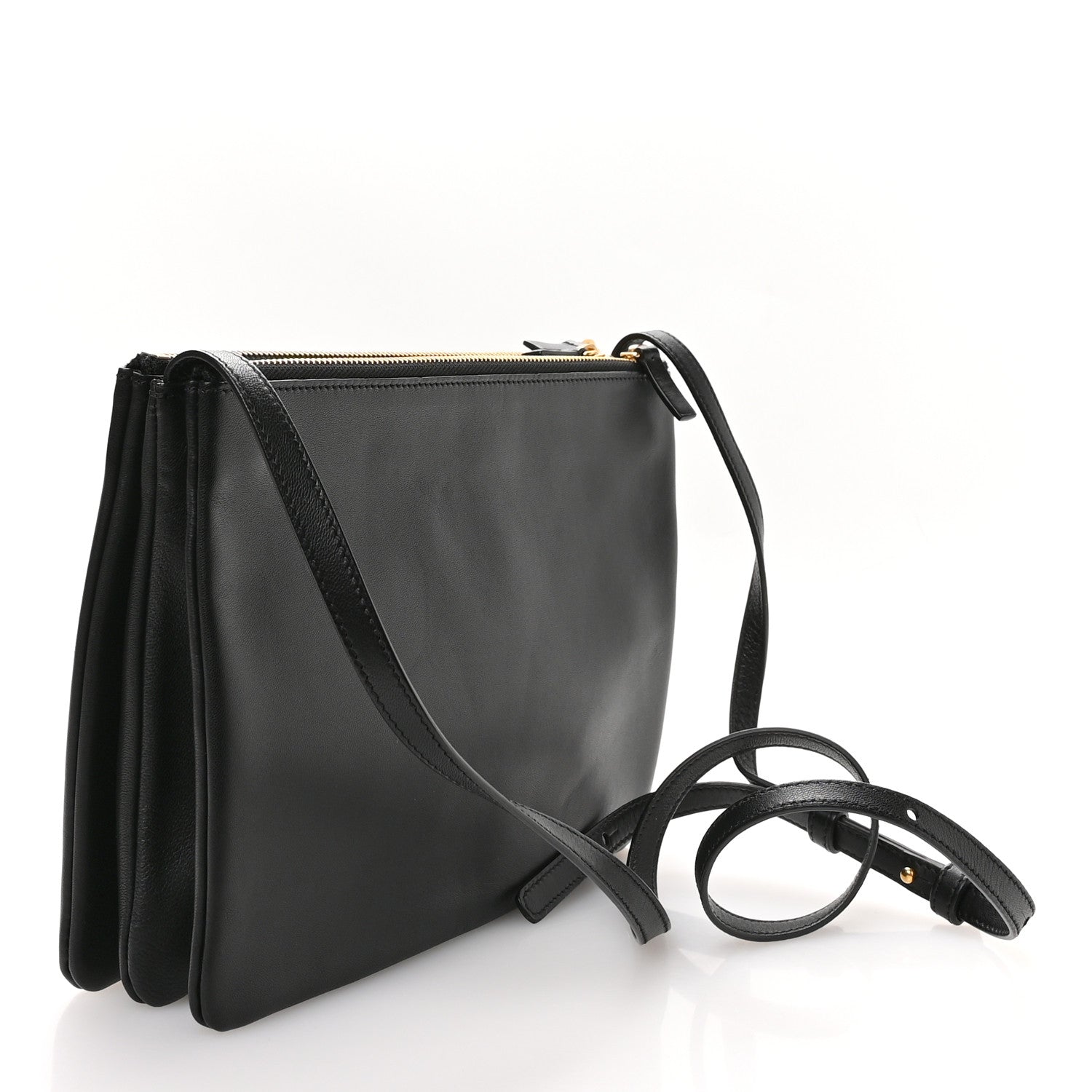 Celine Lambskin Large Trio Crossbody Bag Black 3 of 9