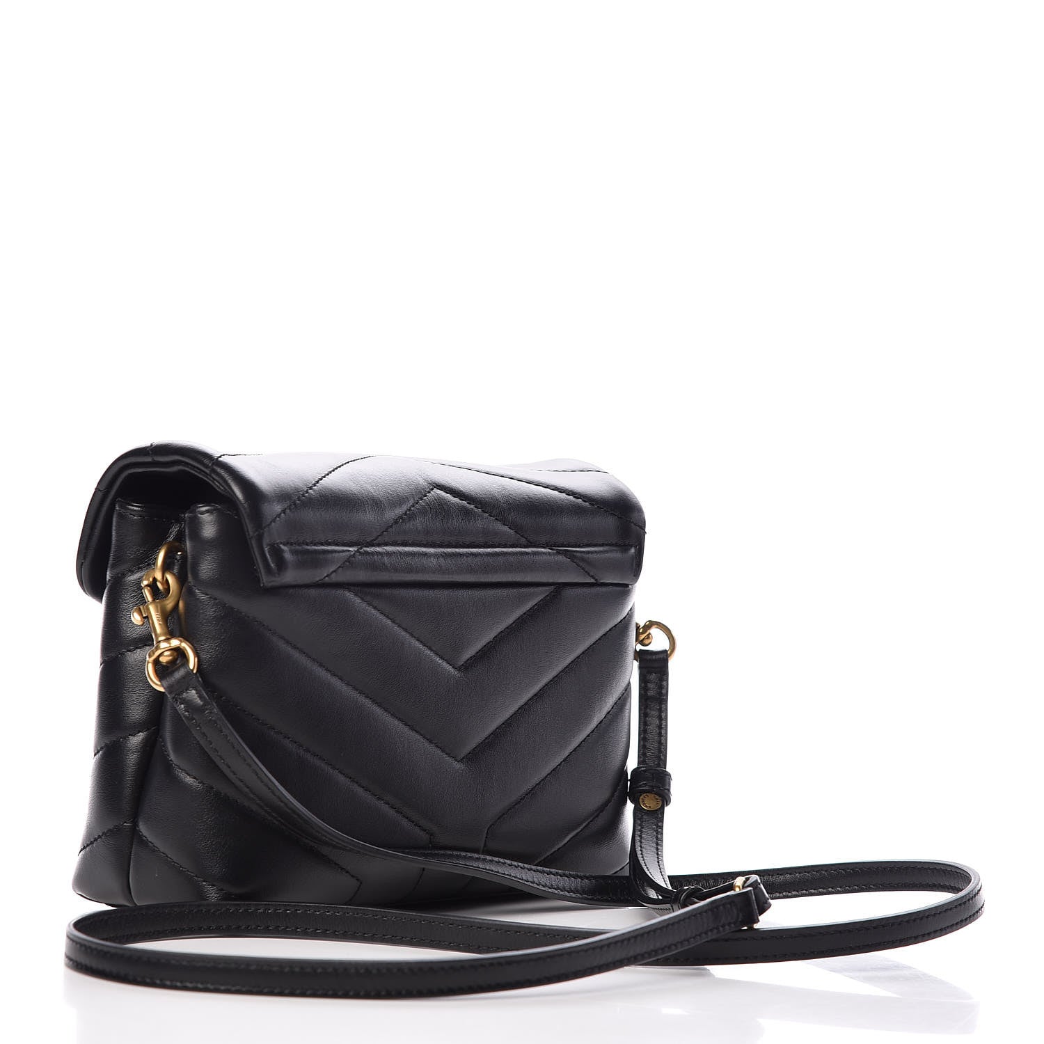 Saint Laurent Calfskin Y Quilted Monogram Toy Loulou Crossbody Bag Black 3 of 9
