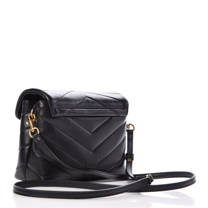 Saint Laurent Calfskin Y Quilted Monogram Toy Loulou Crossbody Bag Black 3 of 9