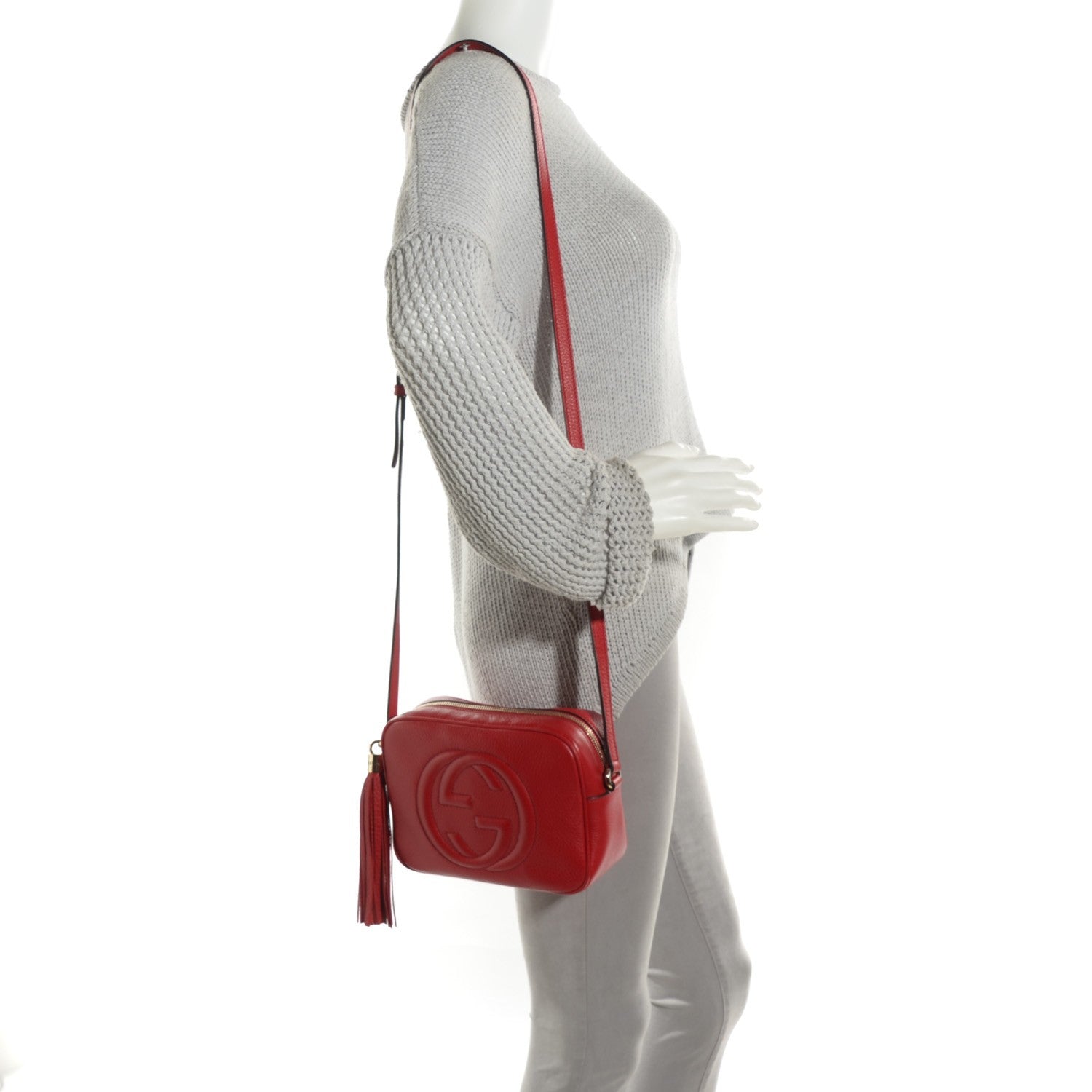 Gucci Pebbled Calfskin Small Soho Disco Bag Tabasco Red 2 of 7
