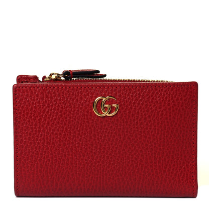 Gucci Dollar Calfskin GG Marmont Zipped Wallet Hibiscus Red 1 of 7