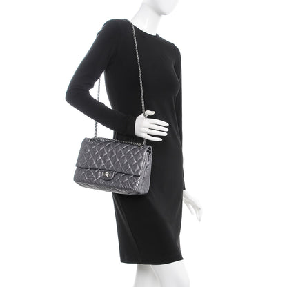 Chanel Metallic Aged Calfskin Quilted 2.55 Reissue 226 Flap Dark Silver 2 of 10