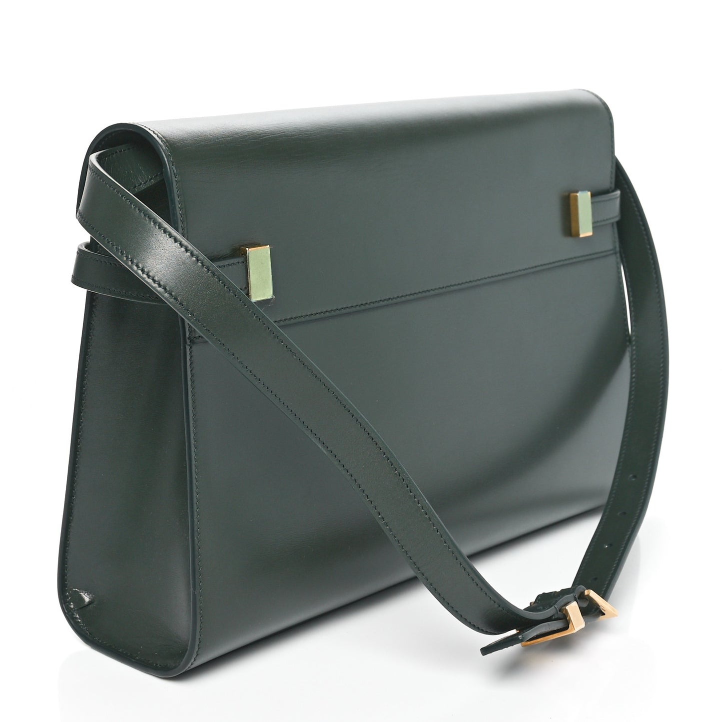 Smooth Calfskin Manhattan Shoulder Bag Dark Green