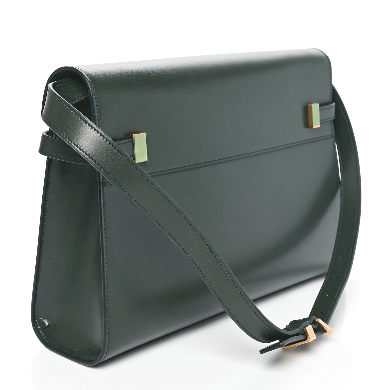 Saint Laurent Smooth Calfskin Manhattan Shoulder Bag Dark Green 3 of 9