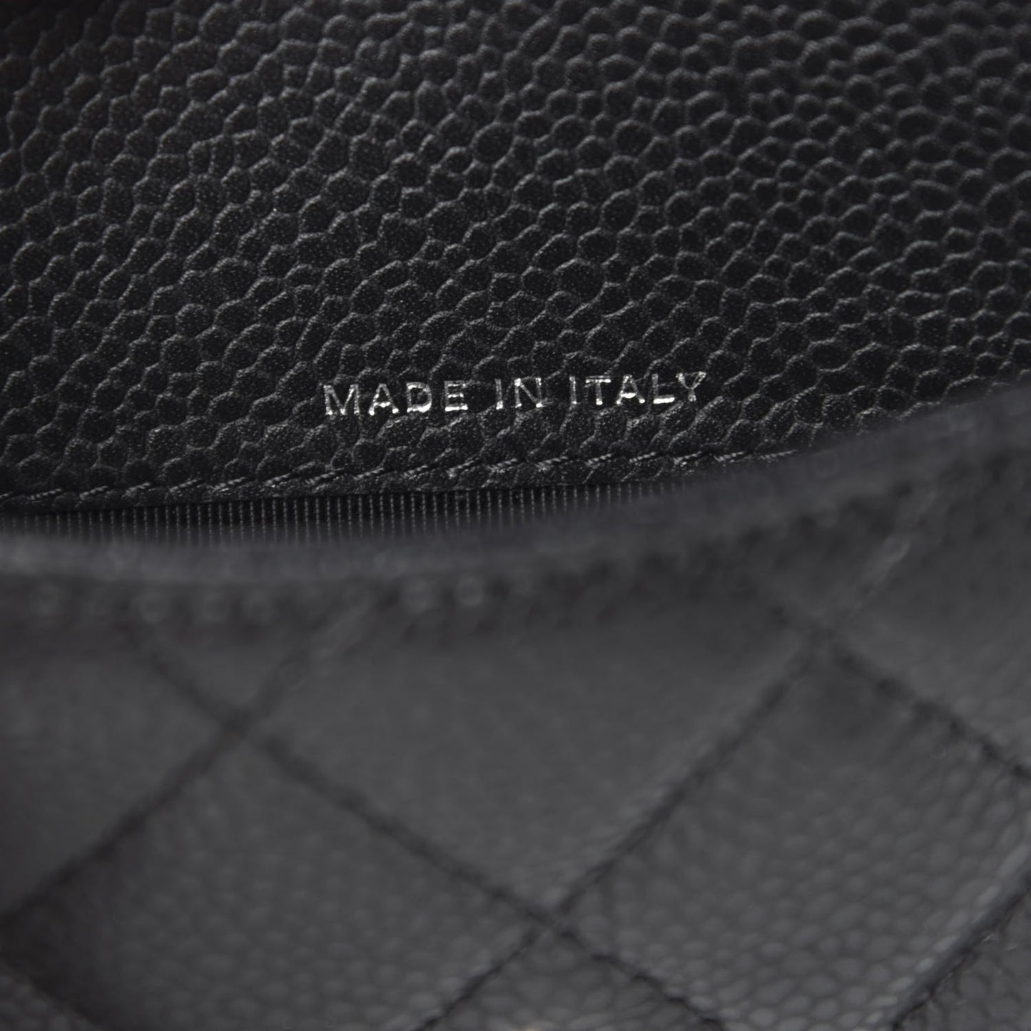 Caviar Quilted Small Flap Wallet Black