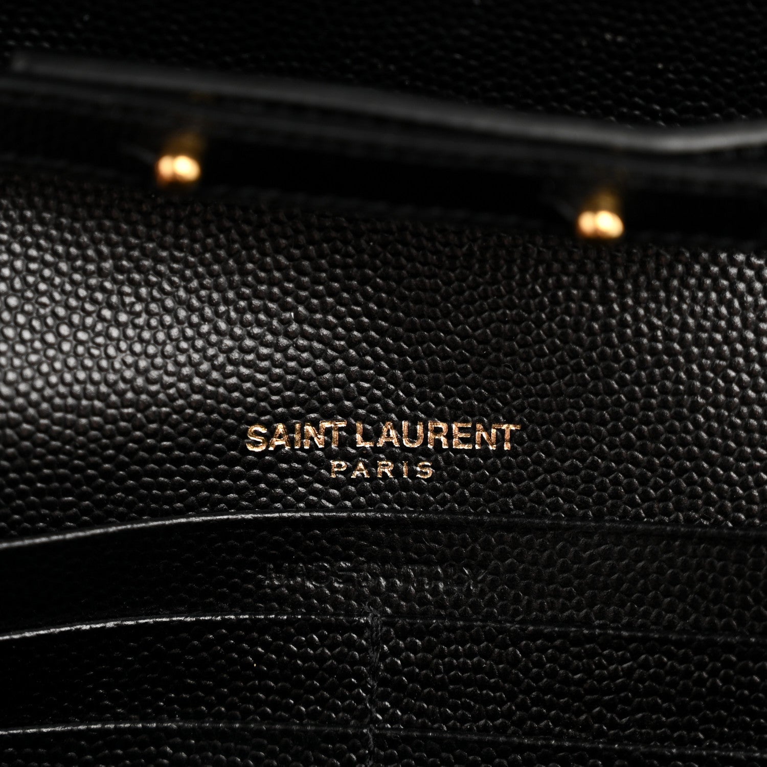 Saint Laurent Grain De Poudre Matelasse Chevron Monogram Chain Wallet Black 6 of 12