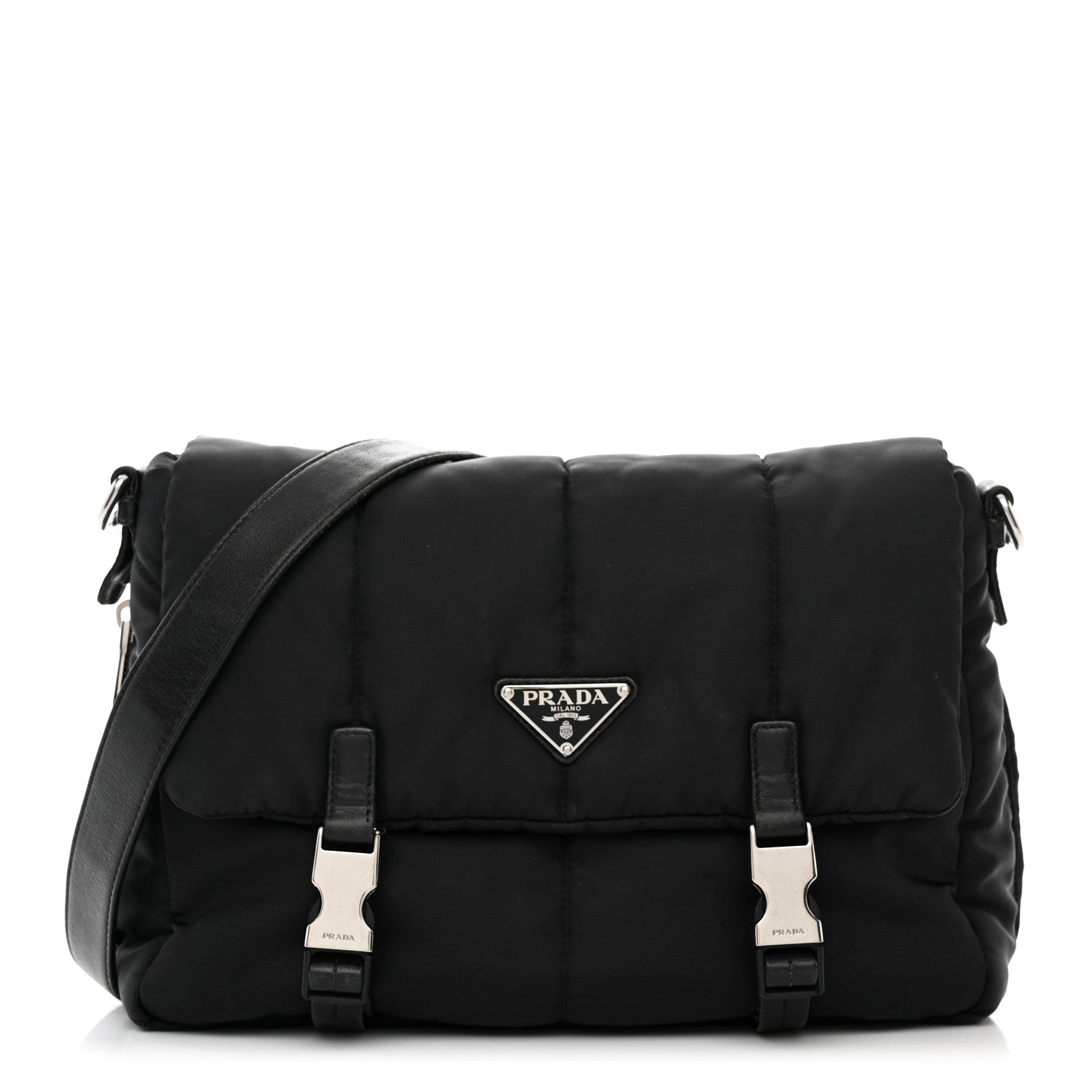 Prada Tessuto Nylon Bomber Messenger Black 1 of 15