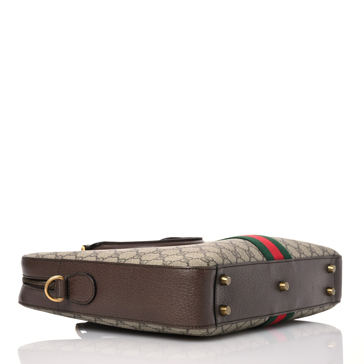 Gucci GG Supreme Monogram Textured Calfskin Web Medium Ophidia Briefcase Beige Ebony New Acero 4 of 19