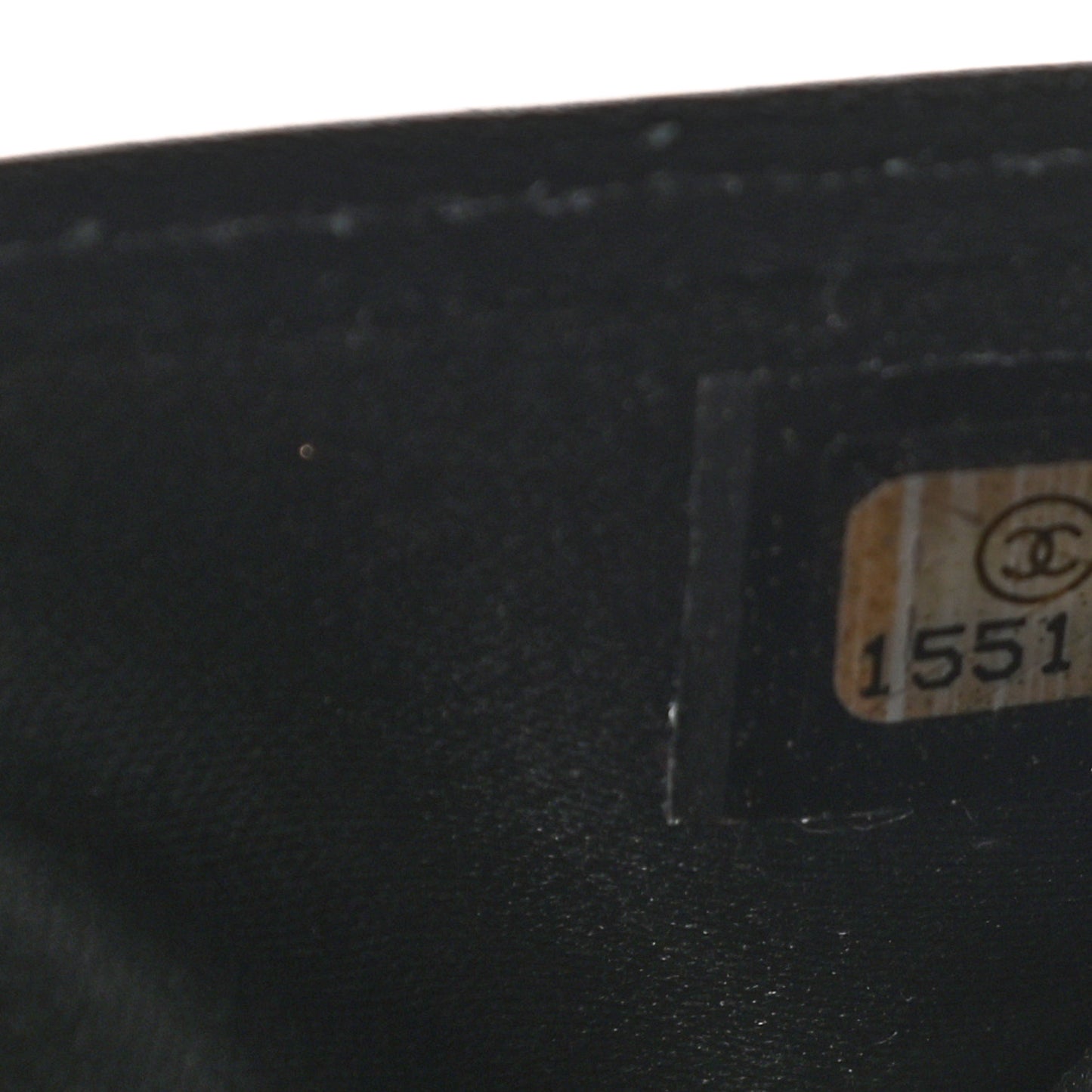Patent Camellia Embossed Yen Wallet Black