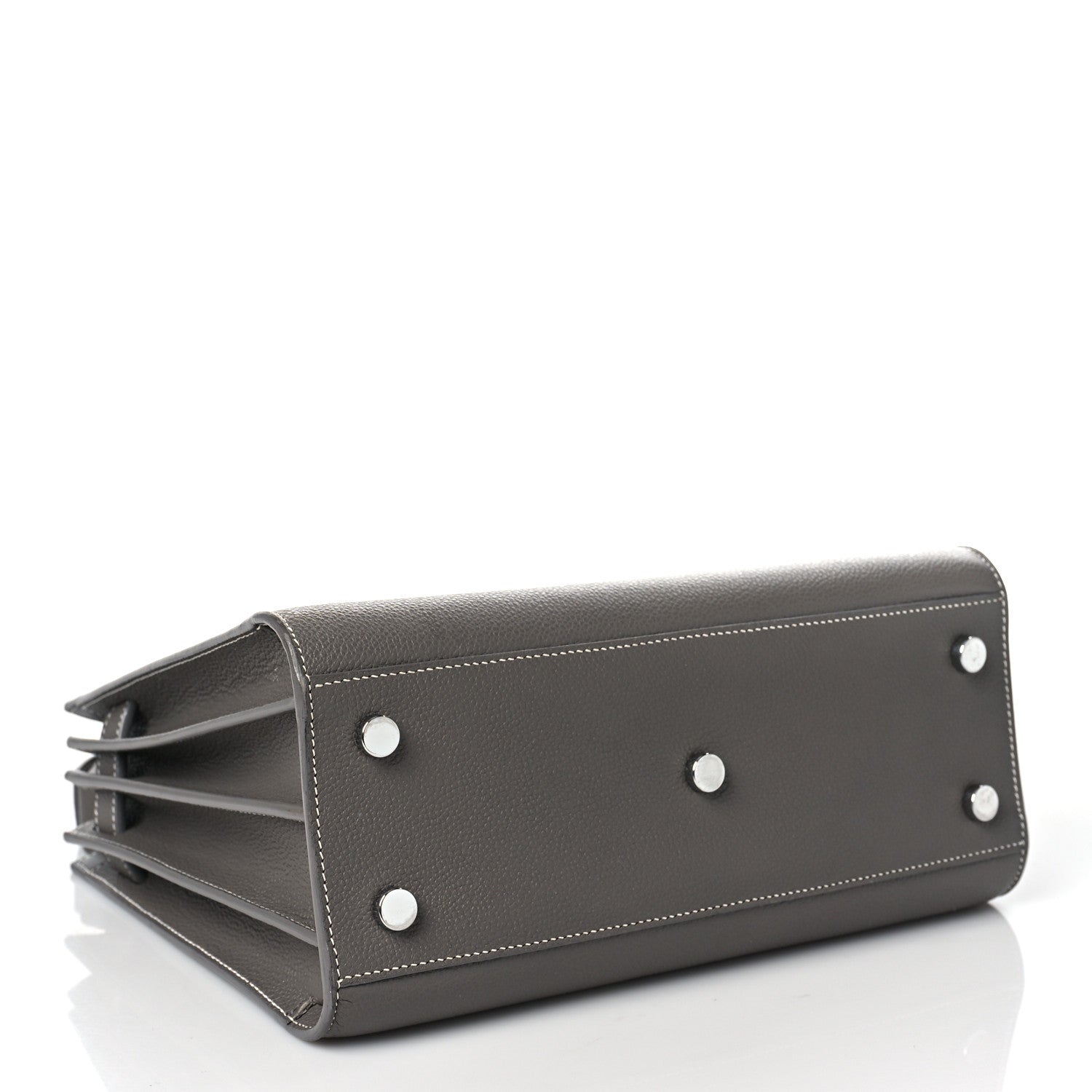 Saint Laurent Grained Calfskin Topstich Baby Sac De Jour Grey 5 of 10