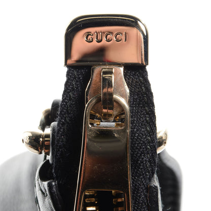 Gucci Pebbled Calfskin Vintage Web Medium Half Moon Hobo Black 9 of 9
