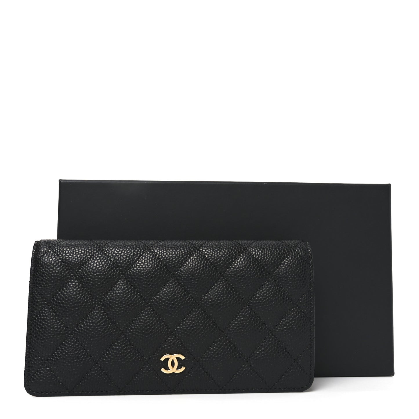 Caviar Quilted Yen Wallet Black