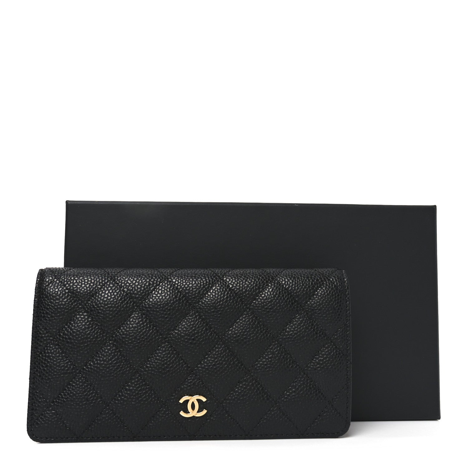 Chanel Caviar Quilted Yen Wallet Black 9 of 9