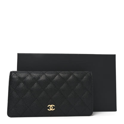 Chanel Caviar Quilted Yen Wallet Black 9 of 9