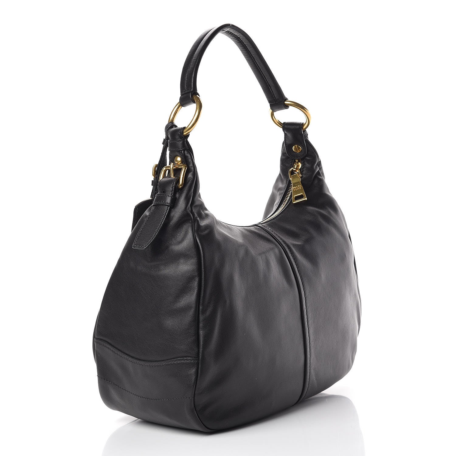 Prada Soft Calfskin Hobo Black 3 of 12