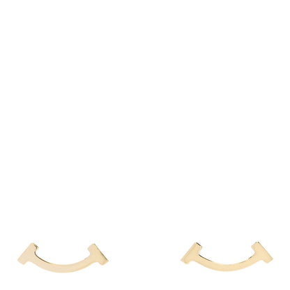 Tiffany 18K Yellow Gold T Smile Stud Earrings 1 of 5