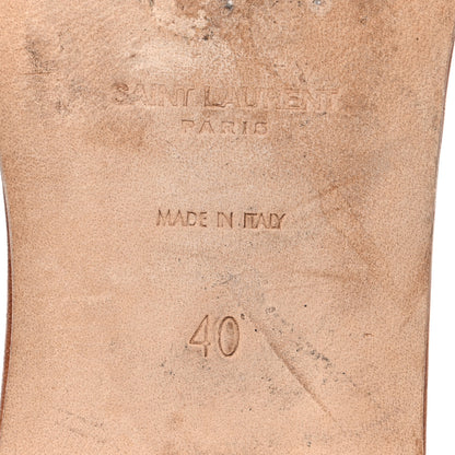 Saint Laurent Calfskin Tribute 05 Slide Sandals 40 Amber 8 of 11