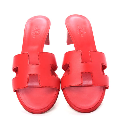 Hermes Calfskin Oasis Sandals 36 Rouge Bali 5 of 11