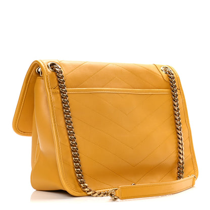 Saint Laurent Lambskin Matelasse Monogram Medium Niki Chain Satchel Yellow 3 of 17
