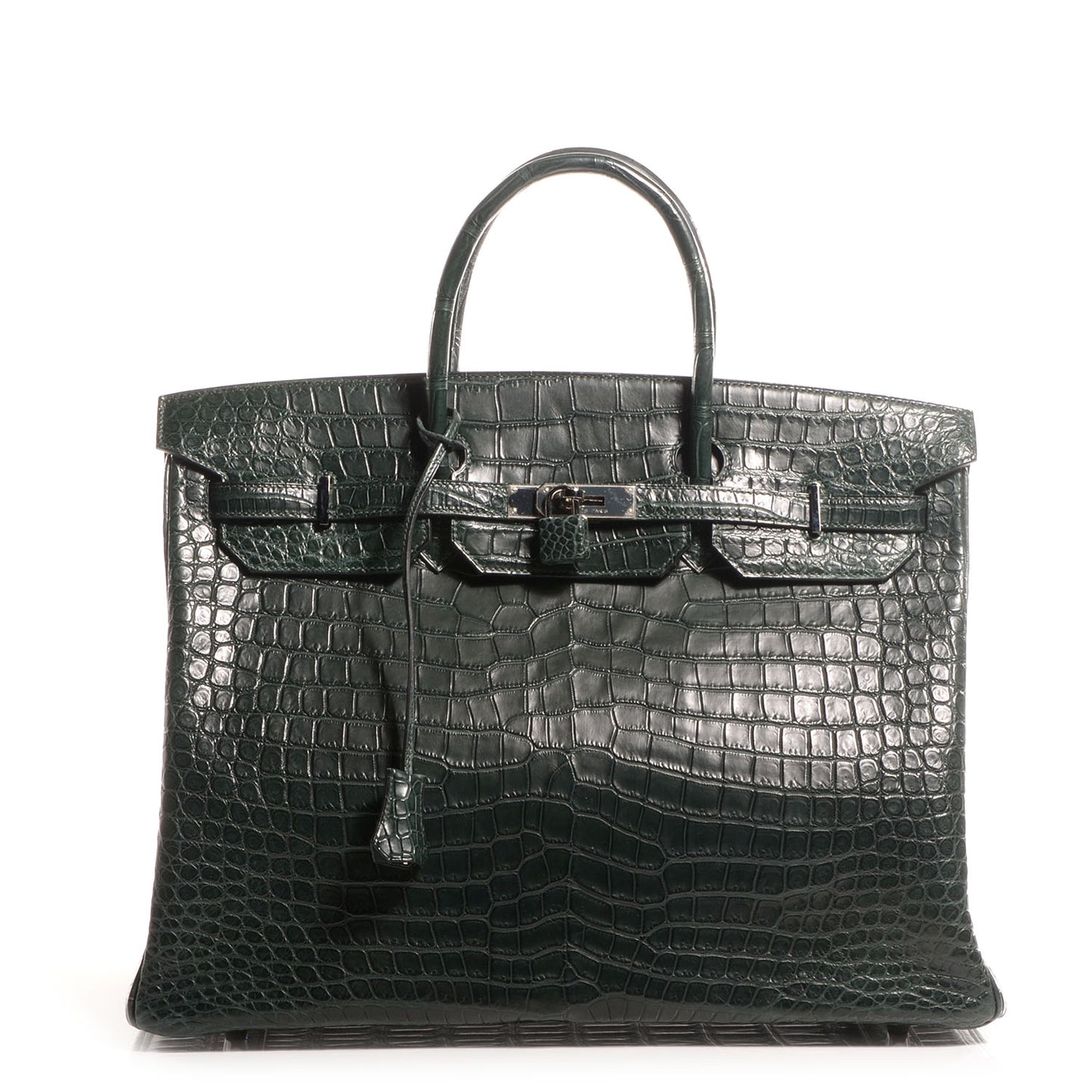Matte Porosus Crocodile Birkin 40 Vert Fonce