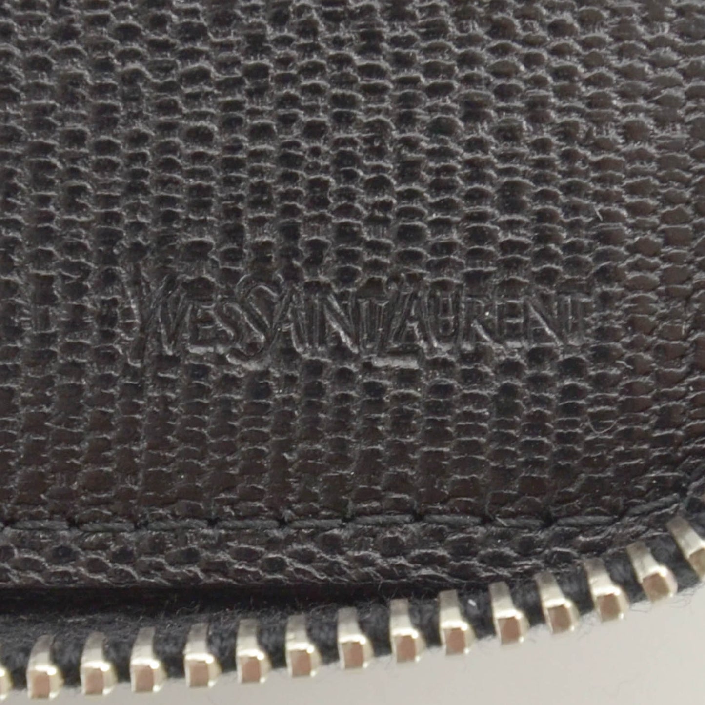 Textured Zip Around Wallet Black