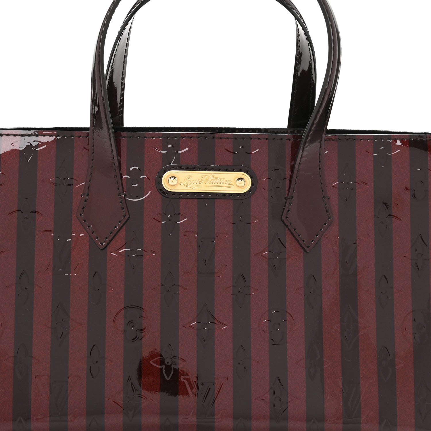 Louis Vuitton Vernis Rayures Wilshire PM  Amarante 7 of 11
