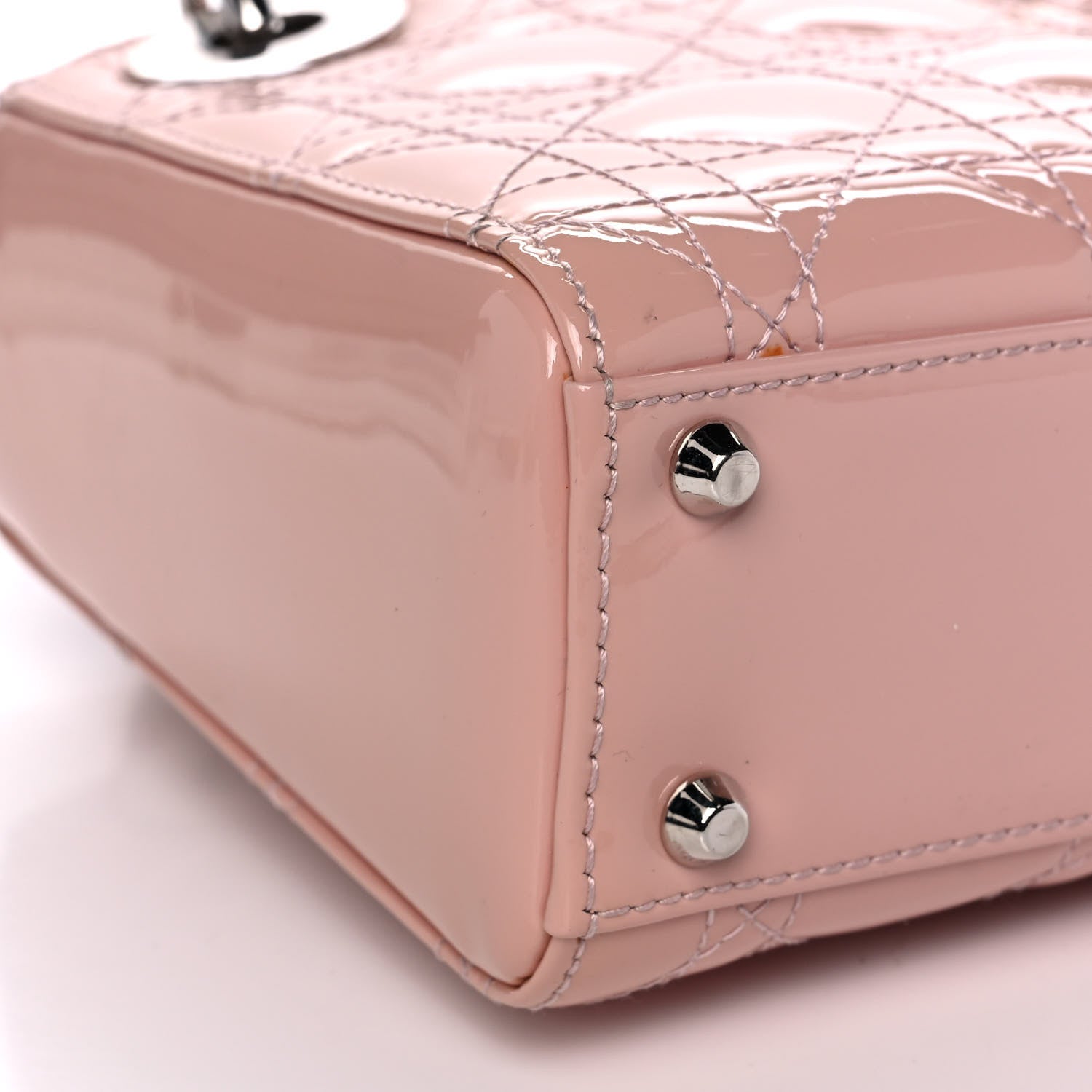 Christian Dior Patent Cannage Mini Lady Dior Pale Pink 8 of 9