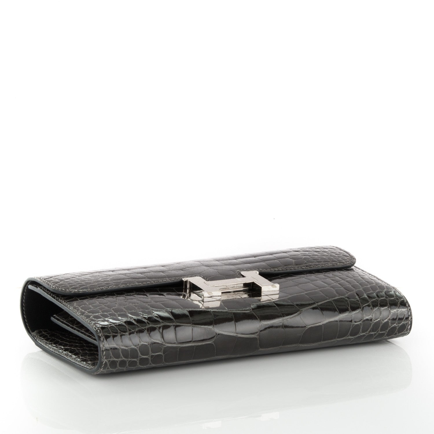 Hermes Shiny Alligator Constance Wallet Graphite 4 of 8