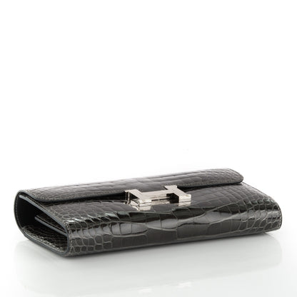Hermes Shiny Alligator Constance Wallet Graphite 4 of 8