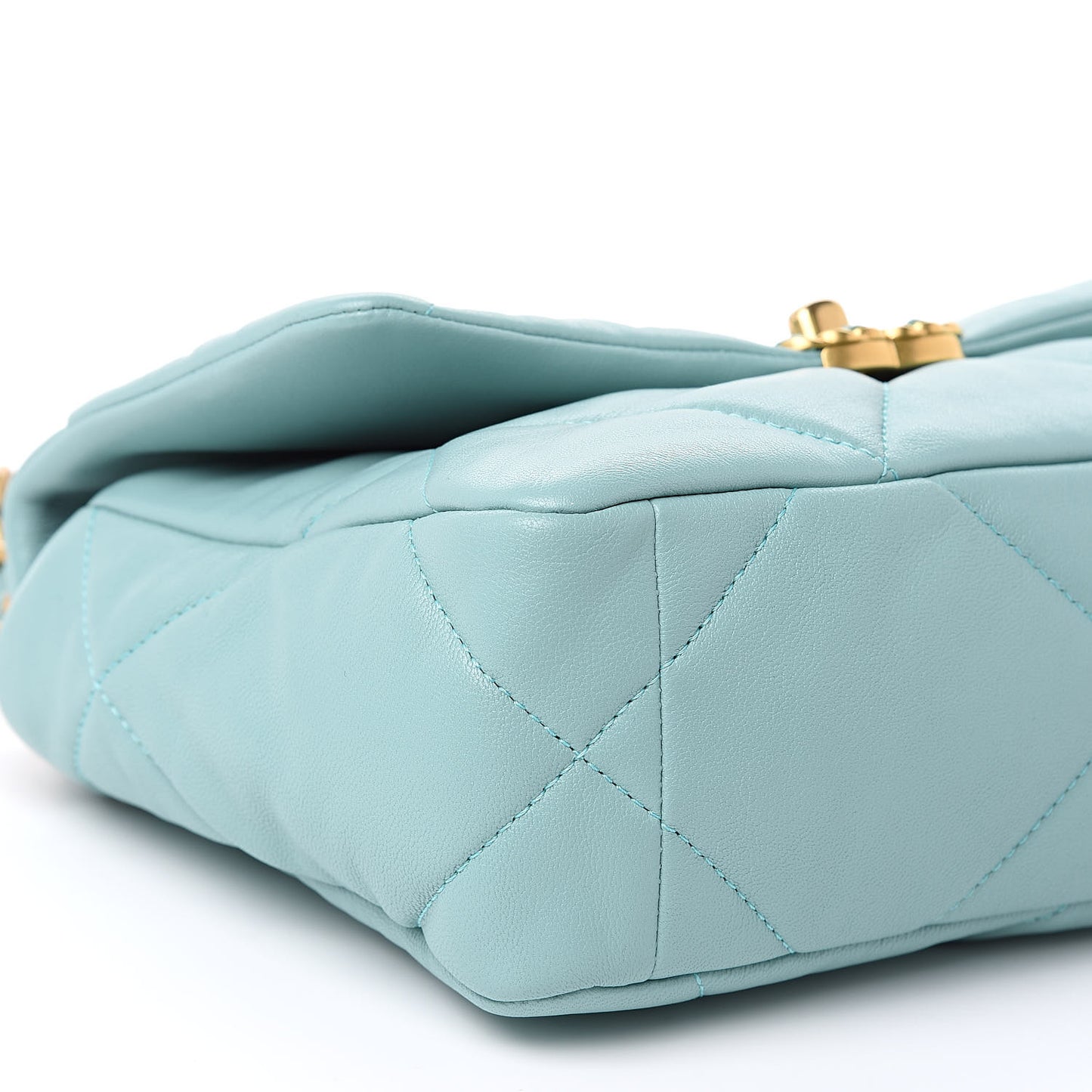 Lambskin Quilted Medium Chanel 19 Flap Light Blue