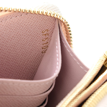 Louis Vuitton Damier Azur Clemence Wallet Rose Ballerine 7 of 8
