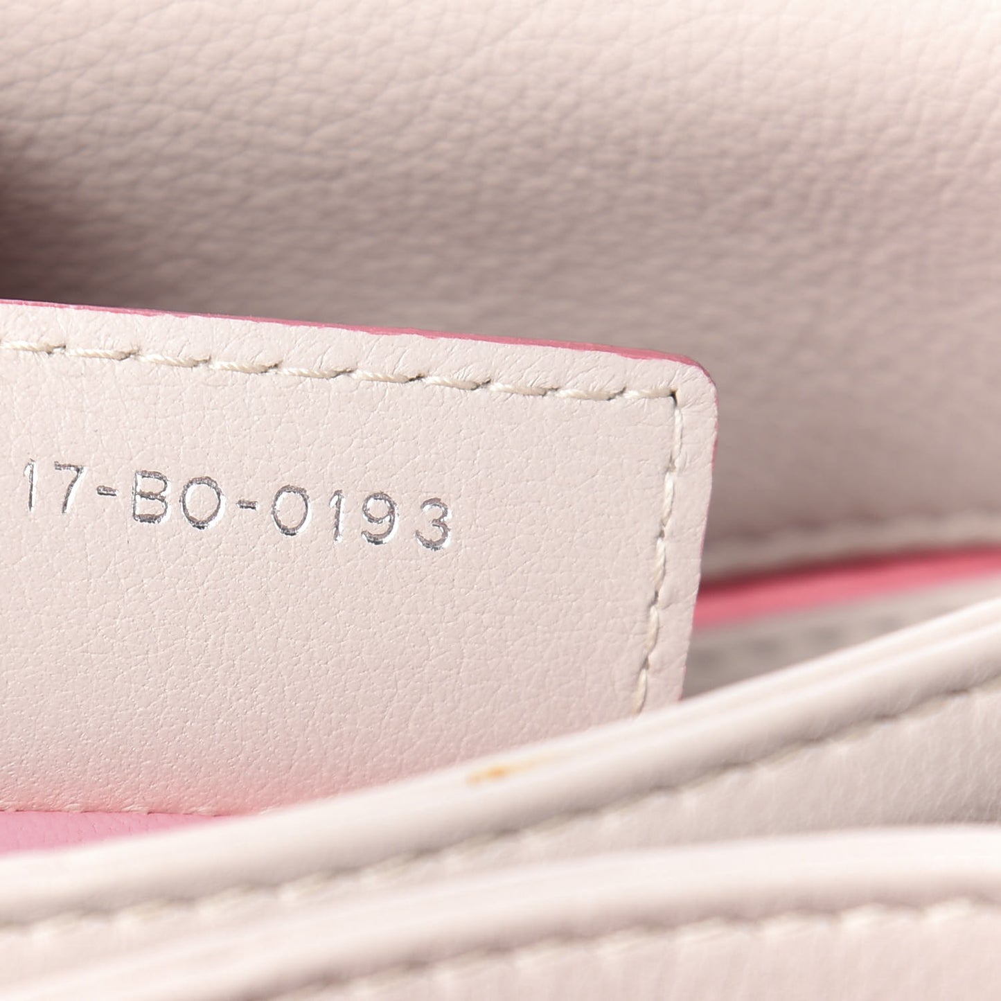Calfskin Bi-Color Small Diorling Rose Candy