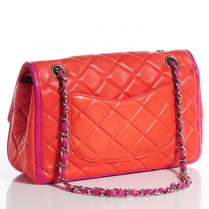 Chanel Lambskin Quilted Medium Double Flap Coral 3 of 9