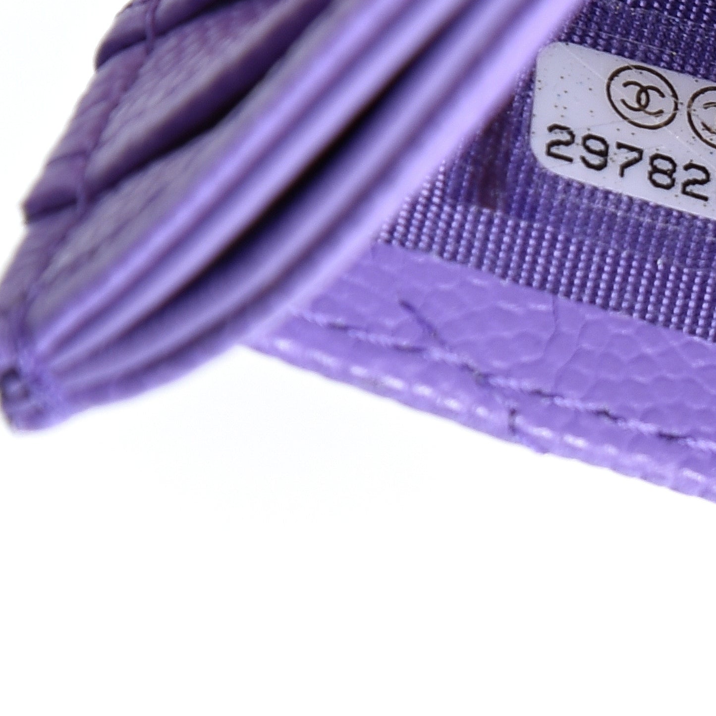 Caviar Quilted Card Holder Purple