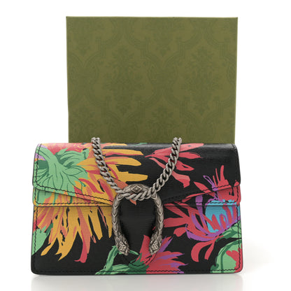 Gucci X KEN SCOTT New Shangai Calfskin Jenny Floral Print Super Mini Dionysus Shoulder Bag Black Pink 10 of 10