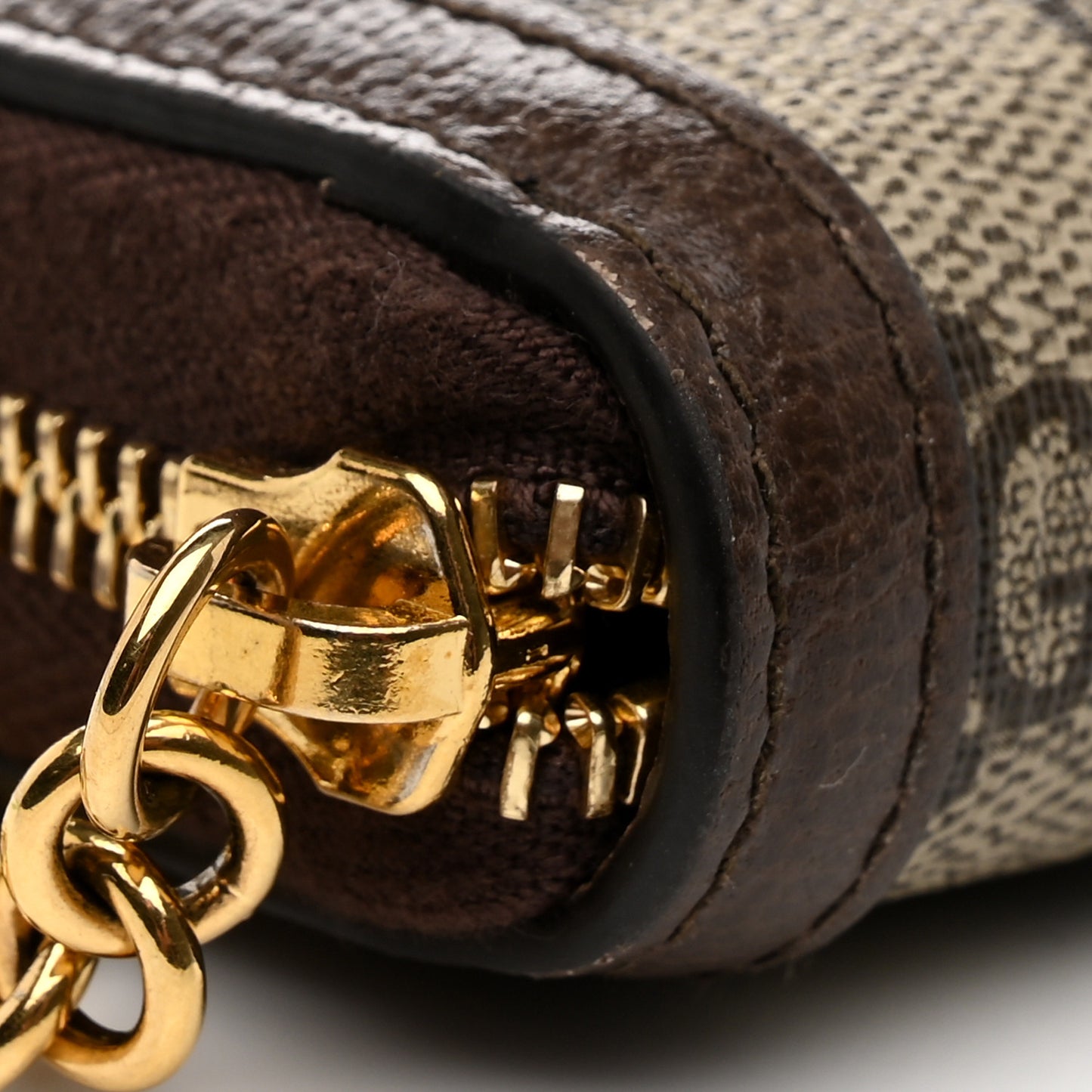 GG Supreme Monogram Web Ophidia Zip Around Wallet Brown