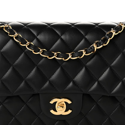 Chanel Lambskin Quilted Medium Double Flap Black 7 of 10