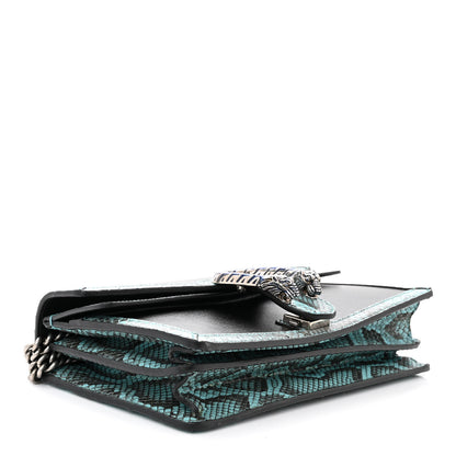 Gucci Calfskin Snakeskin Enamel Small Dionysus Shoulder Bag Black Blue Electric Blue 4 of 10