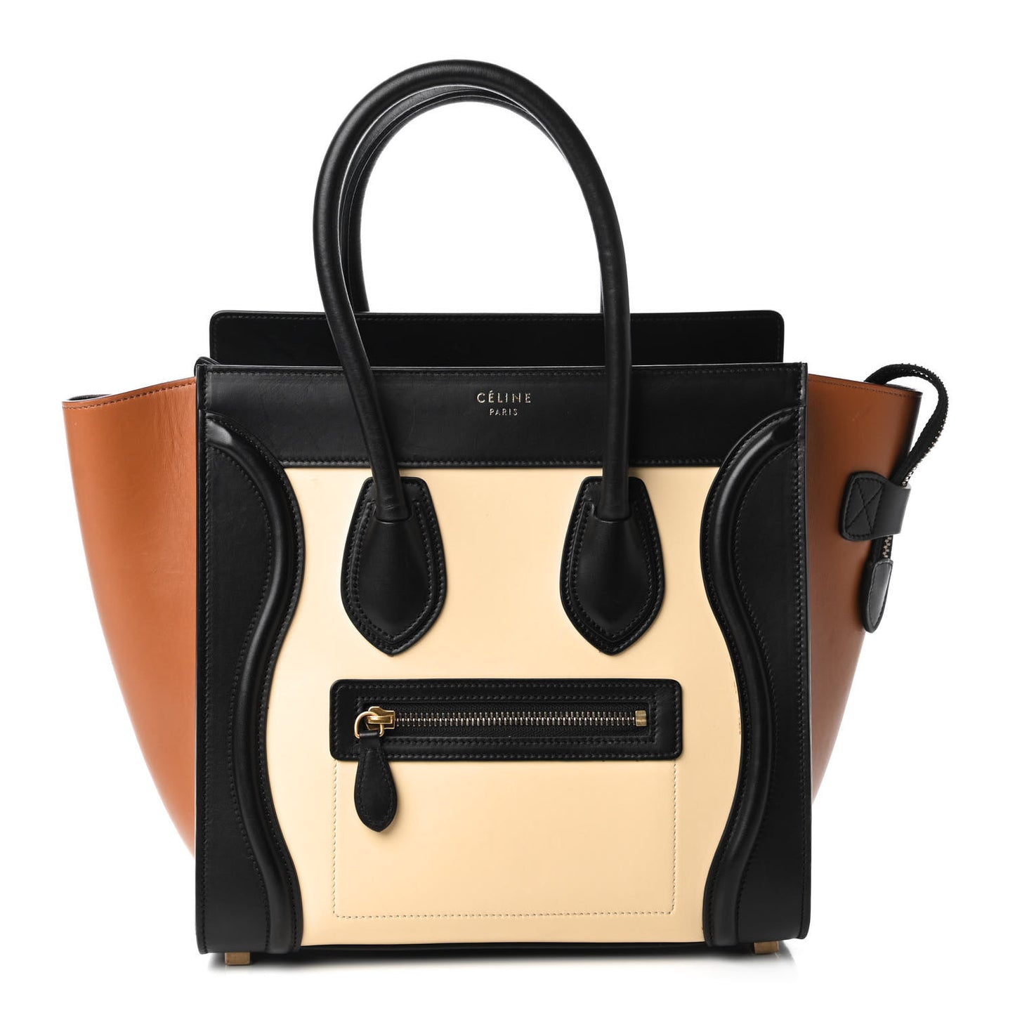 Satin Calfskin Micro Tri-Color Luggage Seashell