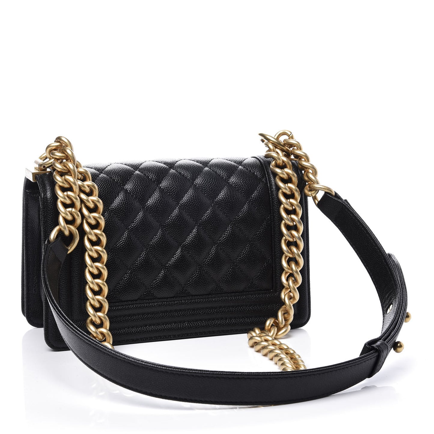 Caviar Quilted Small Boy Flap Black