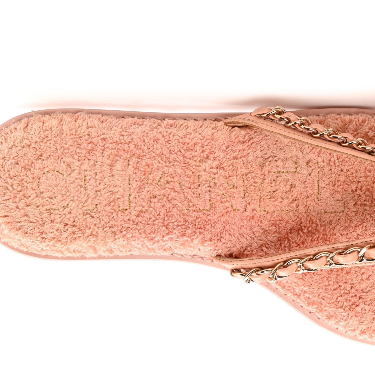 Chanel Calfskin CC Chain Thong Sandals 37 Pink 7 of 10