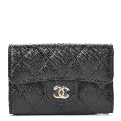 Chanel Caviar Quilted Classic 4 Key Holder Wallet Black 1 of 12